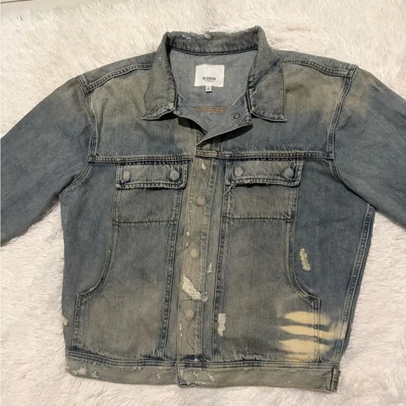 HUDSON Blue Vintage Trucker Jacket Size XL Men’s - Picture 5 of 12